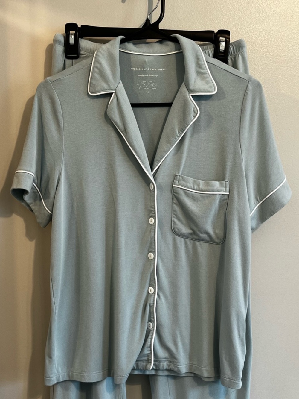 Short-Sleeve Light Blue Pajama SHIRT ONLY